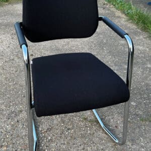 black cantilever meeting chair front