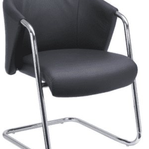 black cantilever chair leather
