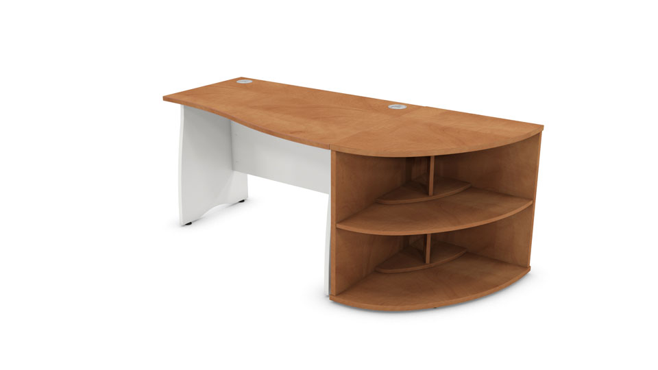 wave desk and bookcase